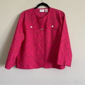Alfred Dunner Pink Women's lightweight Jacket size 14 semi sheer elegant summer